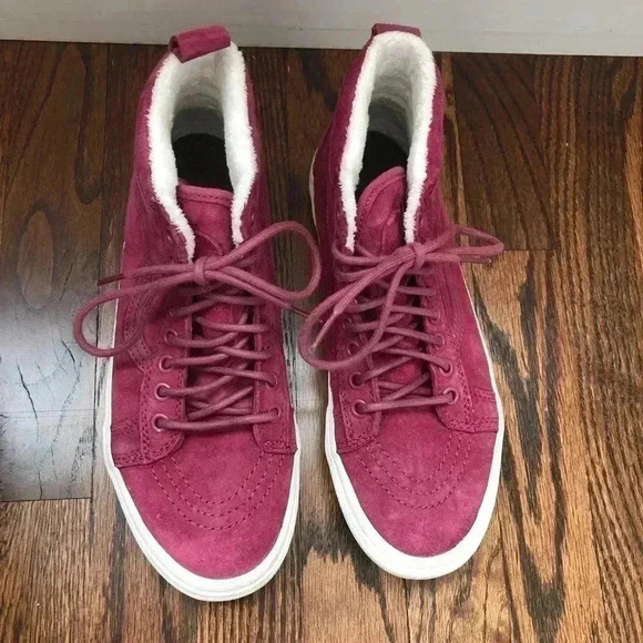 Vans Off The Wall Scotchgard Sk8 Hi Women’s 8 Purple Leather 721454 - Picture 13 of 16